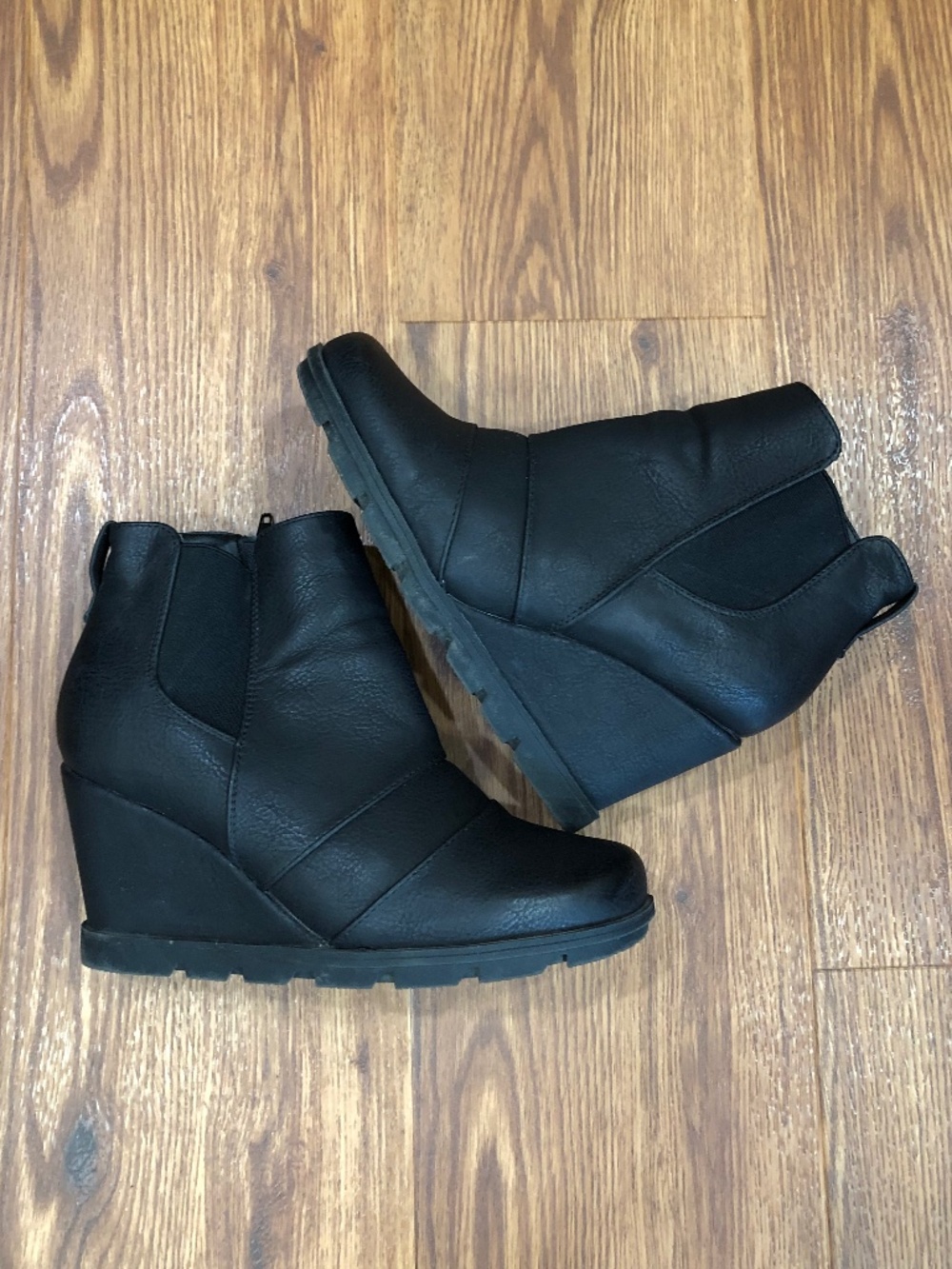 Vintage 7 Eight Black Ankle Boots Chelsea Size 8